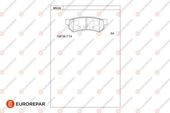 EUROREPAR 1681208280 - Kit de plaquettes de frein, frein à disque cwaw.fr