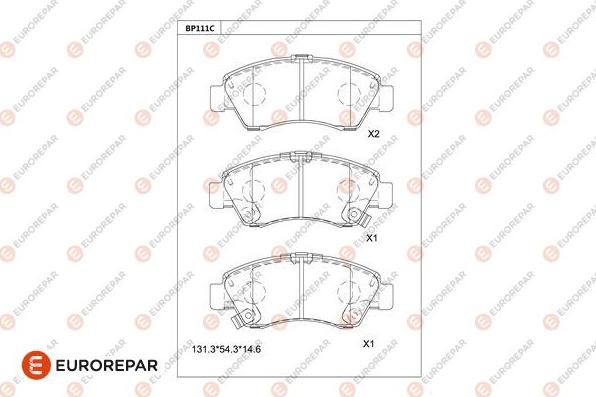 EUROREPAR 1681208780 - Kit de plaquettes de frein, frein à disque cwaw.fr