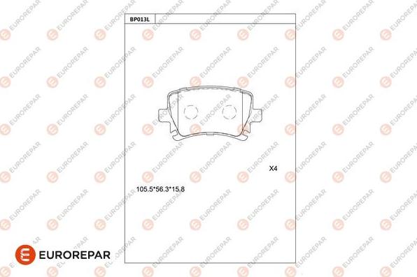 EUROREPAR 1681207680 - Kit de plaquettes de frein, frein à disque cwaw.fr