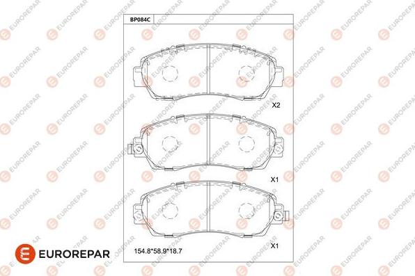 EUROREPAR 1681207380 - Kit de plaquettes de frein, frein à disque cwaw.fr