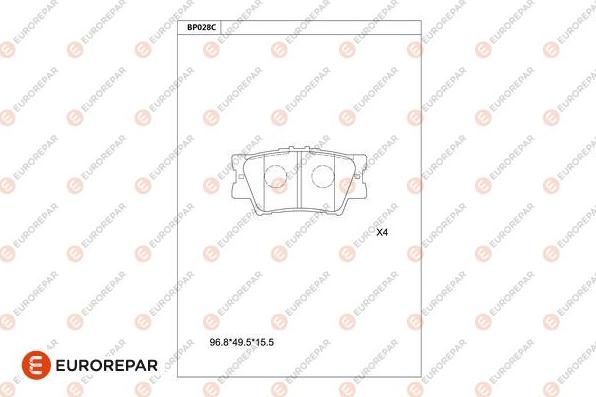 EUROREPAR 1681207280 - Kit de plaquettes de frein, frein à disque cwaw.fr