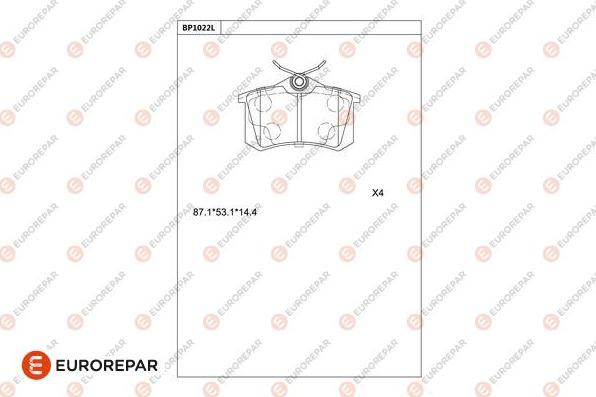 EUROREPAR 1681219080 - Kit de plaquettes de frein, frein à disque cwaw.fr