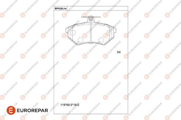 EUROREPAR 1681219380 - Kit de plaquettes de frein, frein à disque cwaw.fr