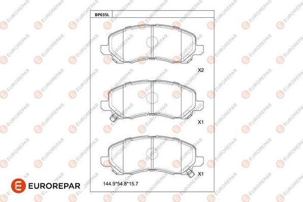 EUROREPAR 1681214480 - Kit de plaquettes de frein, frein à disque cwaw.fr