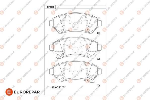 EUROREPAR 1681214880 - Kit de plaquettes de frein, frein à disque cwaw.fr