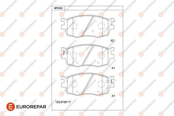 EUROREPAR 1681214280 - Kit de plaquettes de frein, frein à disque cwaw.fr