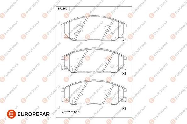 EUROREPAR 1681214780 - Kit de plaquettes de frein, frein à disque cwaw.fr