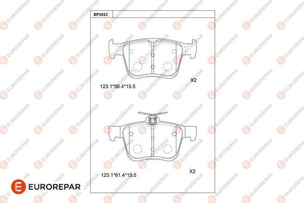 EUROREPAR 1681215980 - Kit de plaquettes de frein, frein à disque cwaw.fr