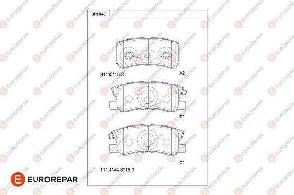 EUROREPAR 1681215880 - Kit de plaquettes de frein, frein à disque cwaw.fr