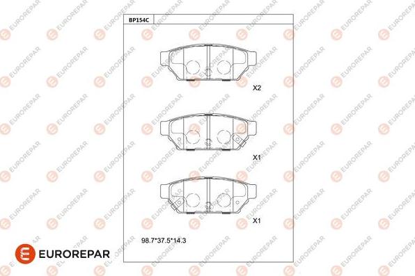 EUROREPAR 1681216680 - Kit de plaquettes de frein, frein à disque cwaw.fr