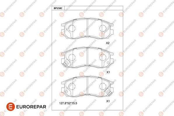 EUROREPAR 1681216380 - Kit de plaquettes de frein, frein à disque cwaw.fr