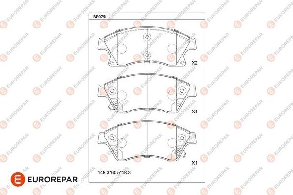 EUROREPAR 1681216280 - Kit de plaquettes de frein, frein à disque cwaw.fr