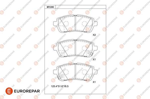 EUROREPAR 1681211980 - Kit de plaquettes de frein, frein à disque cwaw.fr