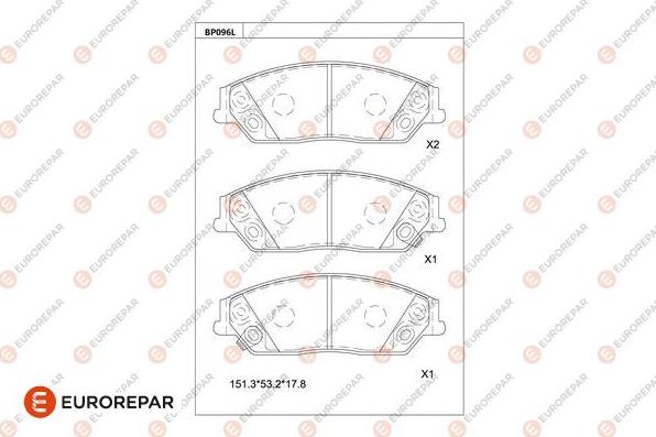 EUROREPAR 1681211080 - Kit de plaquettes de frein, frein à disque cwaw.fr