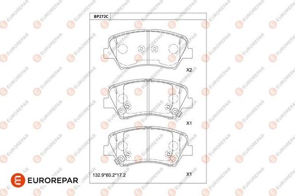 EUROREPAR 1681211180 - Kit de plaquettes de frein, frein à disque cwaw.fr