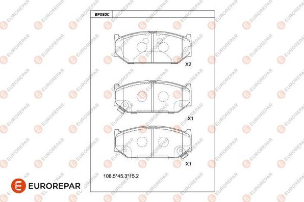 EUROREPAR 1681211880 - Kit de plaquettes de frein, frein à disque cwaw.fr