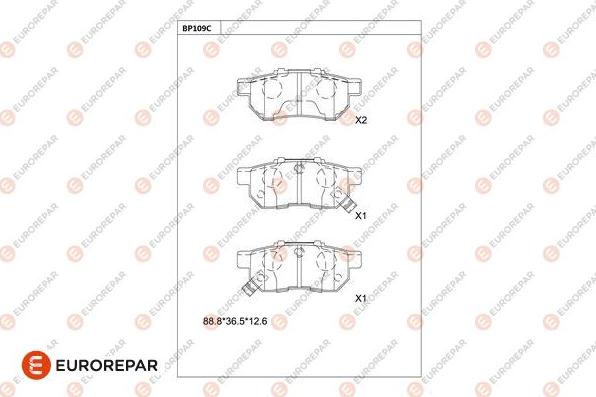 EUROREPAR 1681211280 - Kit de plaquettes de frein, frein à disque cwaw.fr