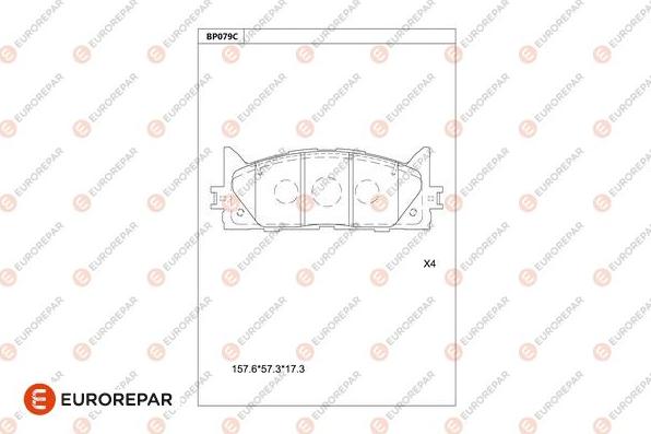 EUROREPAR 1681218280 - Kit de plaquettes de frein, frein à disque cwaw.fr