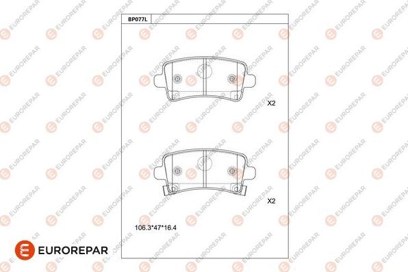 EUROREPAR 1681213880 - Kit de plaquettes de frein, frein à disque cwaw.fr