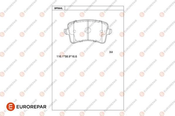 EUROREPAR 1681212580 - Kit de plaquettes de frein, frein à disque cwaw.fr