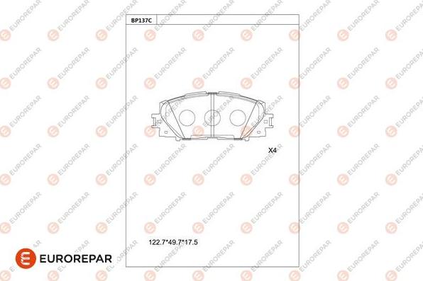 EUROREPAR 1681212680 - Kit de plaquettes de frein, frein à disque cwaw.fr