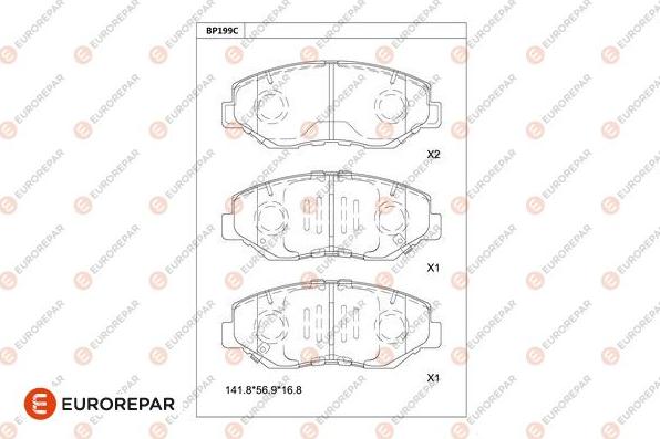 EUROREPAR 1681217480 - Kit de plaquettes de frein, frein à disque cwaw.fr