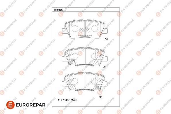 EUROREPAR 1681217580 - Kit de plaquettes de frein, frein à disque cwaw.fr