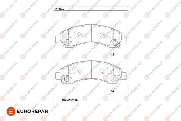 EUROREPAR 1681217880 - Kit de plaquettes de frein, frein à disque cwaw.fr