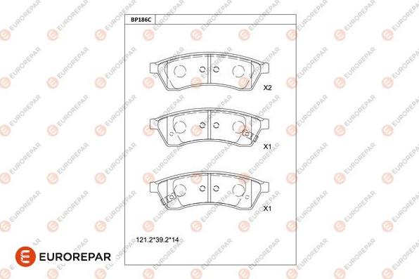 EUROREPAR 1681217380 - Kit de plaquettes de frein, frein à disque cwaw.fr