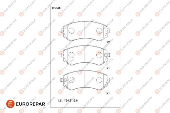 EUROREPAR 1681284580 - Kit de plaquettes de frein, frein à disque cwaw.fr