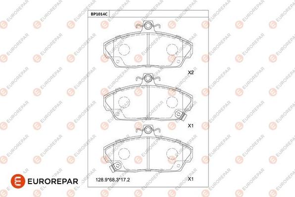 EUROREPAR 1681284680 - Kit de plaquettes de frein, frein à disque cwaw.fr