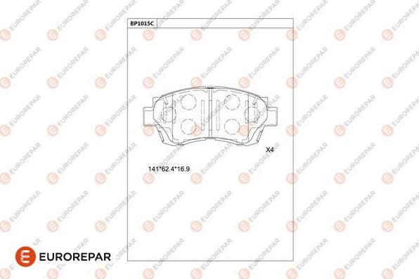 EUROREPAR 1681285080 - Kit de plaquettes de frein, frein à disque cwaw.fr