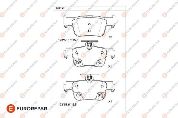 EUROREPAR 1681280580 - Kit de plaquettes de frein, frein à disque cwaw.fr