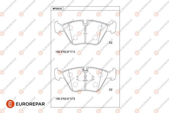 EUROREPAR 1681281480 - Kit de plaquettes de frein, frein à disque cwaw.fr