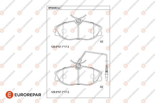 EUROREPAR 1681281280 - Kit de plaquettes de frein, frein à disque cwaw.fr