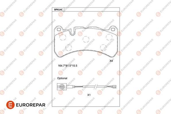 EUROREPAR 1681283980 - Kit de plaquettes de frein, frein à disque cwaw.fr