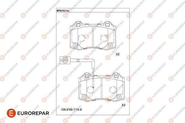 EUROREPAR 1681283880 - Kit de plaquettes de frein, frein à disque cwaw.fr