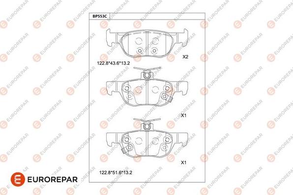 EUROREPAR 1681287780 - Kit de plaquettes de frein, frein à disque cwaw.fr