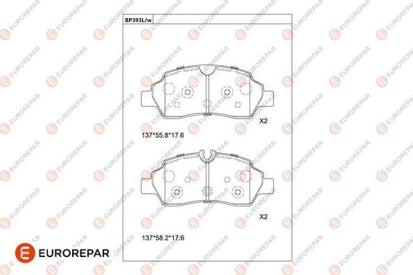 EUROREPAR 1681239680 - Kit de plaquettes de frein, frein à disque cwaw.fr