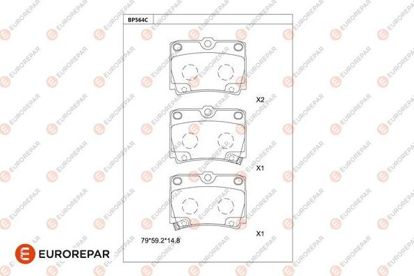 EUROREPAR 1681239880 - Kit de plaquettes de frein, frein à disque cwaw.fr