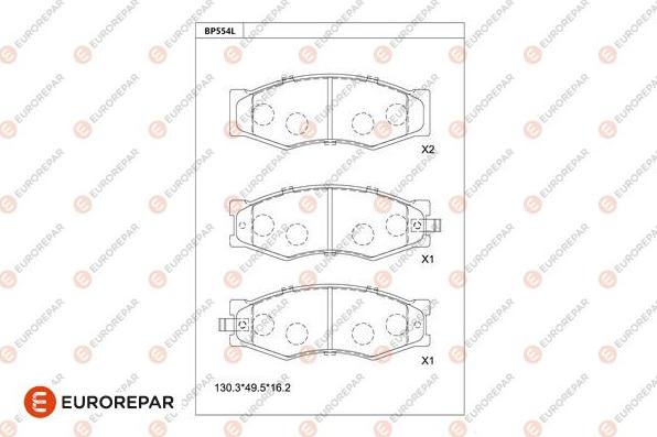 EUROREPAR 1681234980 - Kit de plaquettes de frein, frein à disque cwaw.fr