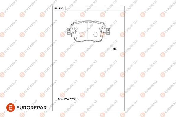 EUROREPAR 1681234180 - Kit de plaquettes de frein, frein à disque cwaw.fr