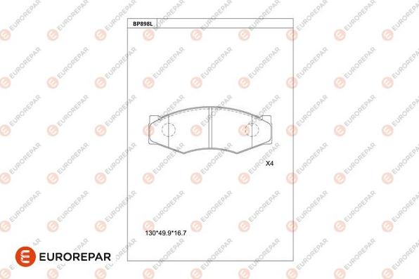 EUROREPAR 1681235080 - Kit de plaquettes de frein, frein à disque cwaw.fr