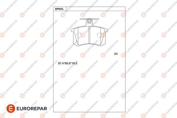 EUROREPAR 1681235180 - Kit de plaquettes de frein, frein à disque cwaw.fr