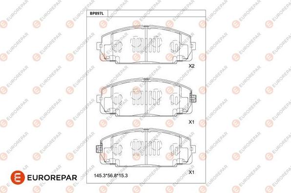 EUROREPAR 1681235880 - Kit de plaquettes de frein, frein à disque cwaw.fr