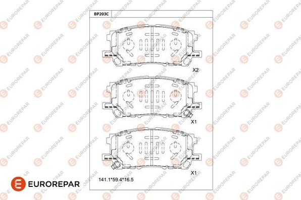 EUROREPAR 1681236680 - Kit de plaquettes de frein, frein à disque cwaw.fr