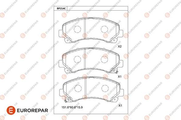 EUROREPAR 1681230080 - Kit de plaquettes de frein, frein à disque cwaw.fr