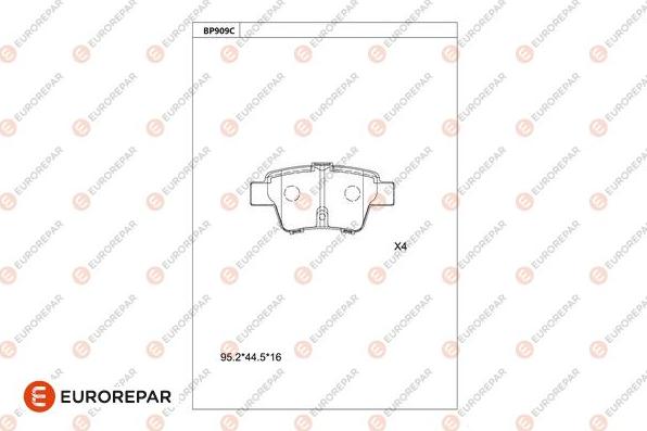 EUROREPAR 1681231980 - Kit de plaquettes de frein, frein à disque cwaw.fr