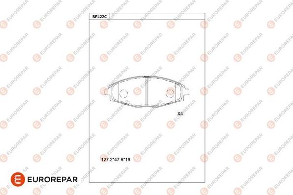 EUROREPAR 1681231580 - Kit de plaquettes de frein, frein à disque cwaw.fr