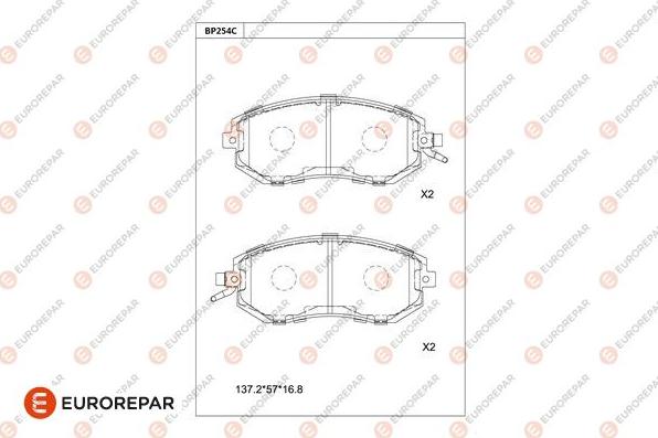 EUROREPAR 1681231080 - Kit de plaquettes de frein, frein à disque cwaw.fr